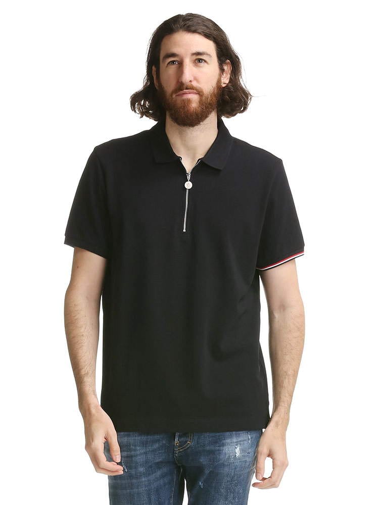 MONCLER (モンクレール) ハーフジップ 無地 半袖 ポロシャツ MC8A7270084556