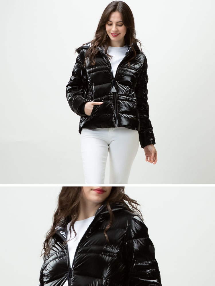 MONCLER (モンクレール) フード裏ロゴ フルジップ ダウンジャケット 