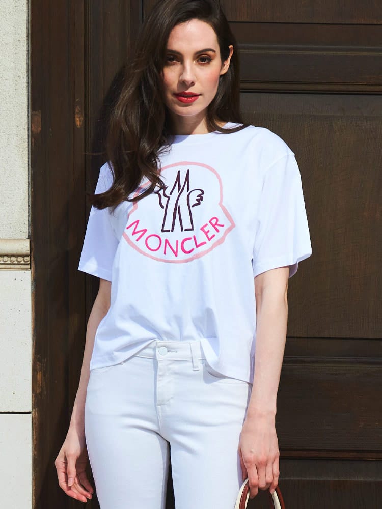 MONCLER (モンクレール) BIGマーク クルーネック 半袖 Tシャツ MCL8C00009829FB レディース ブランド