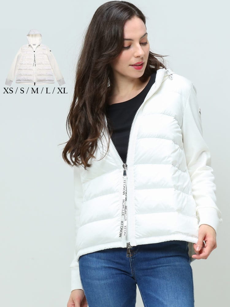 MONCLER モンクレール レディース ダウン 切り替え スウェット パーカー ジップ ブランド カーディガン アウター MCL8G50300V8053