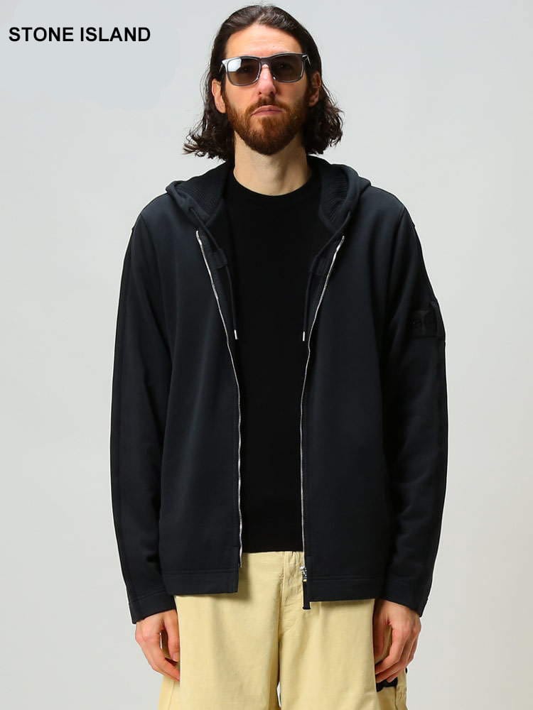 STONE ISLAND (ストーンアイランド) サイド切り替え ルーズフィット フルジップ パーカー スウェット SI761960119 ブランド メンズ