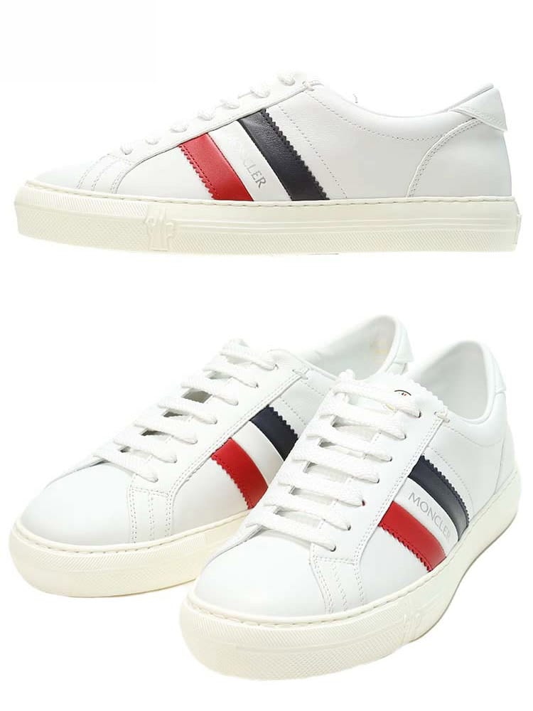 MONCLER モンクレール メンズ ブランド スニーカー トリコロール ライン ローカットスニーカー NEW MONACO ニューモナコ 大きいサイズ MC4M0030001A9A
