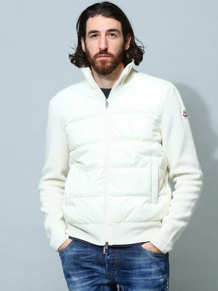 モンクレール メンズ ダウン MONCLER ブランド ニットダウン ニットブルゾン アウター ブルゾン カーディガン スタンド 大きいサイズ MC9B00008M1131