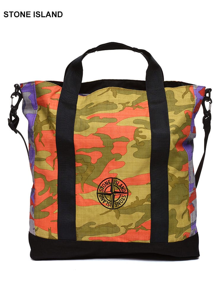 ストーンアイランド メンズ バッグ STONE ISLAND ブランド トートバッグ 鞄 迷彩柄 カモフラ ロゴ A4サイズ SI7715914E1