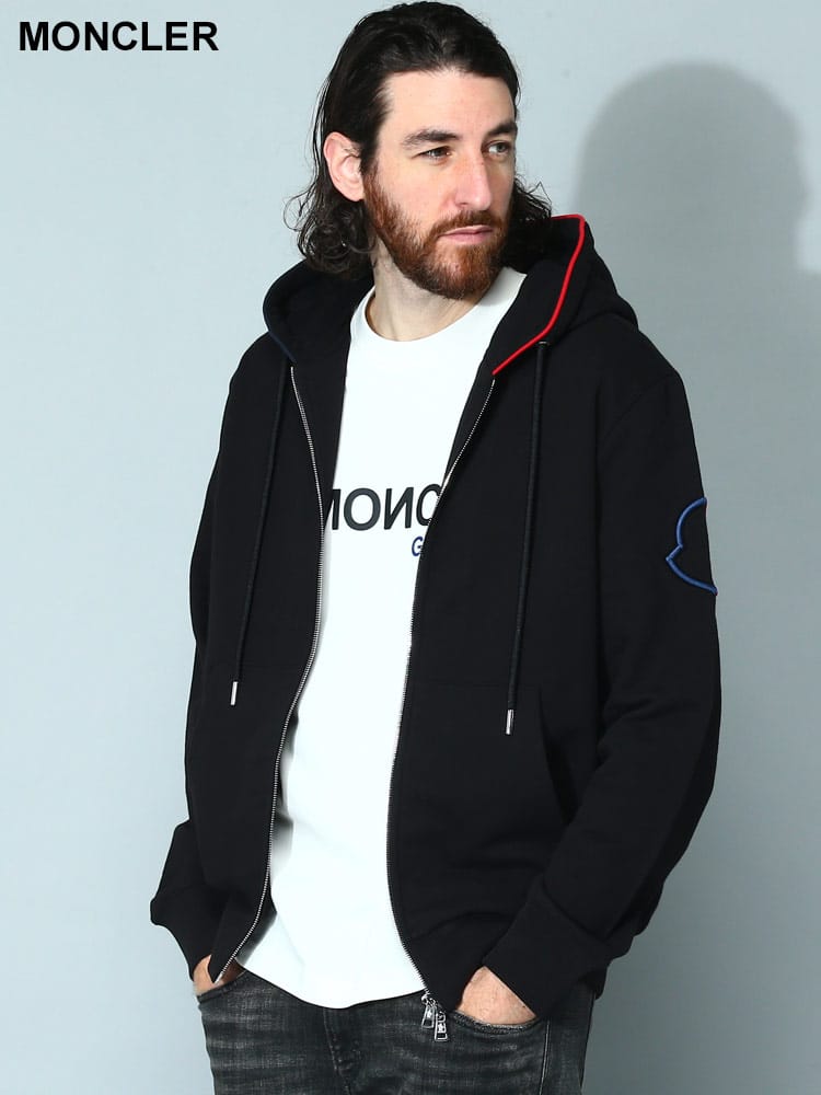 MONCLER (モンクレール) アウトラインワッペン フルジップ パーカー MC8G0000689A1B メンズ ブランド