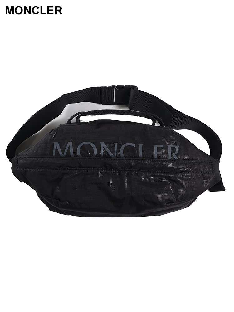 MONCLER (モンクレール) 撥水 ナイロン ロゴプリント ベルトバッグ ...