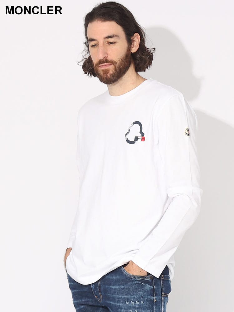 MONCLER (モンクレール) アウトラインマーク クルーネック 長袖 Tシャツ MC8D000168390T ブランド メンズ 男性 トップス