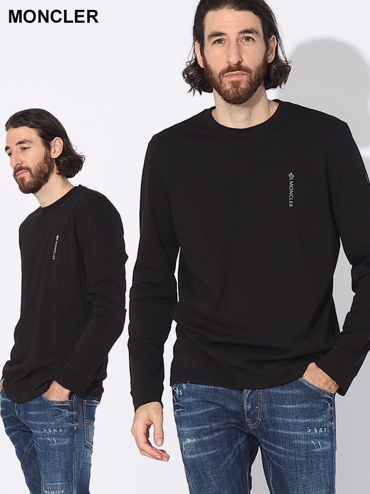 MONCLER (モンクレール) ワンポイントロゴ クルーネック 長袖 Tシャツ MC8D0000889A17 ブランド メンズ 男性 トップス
