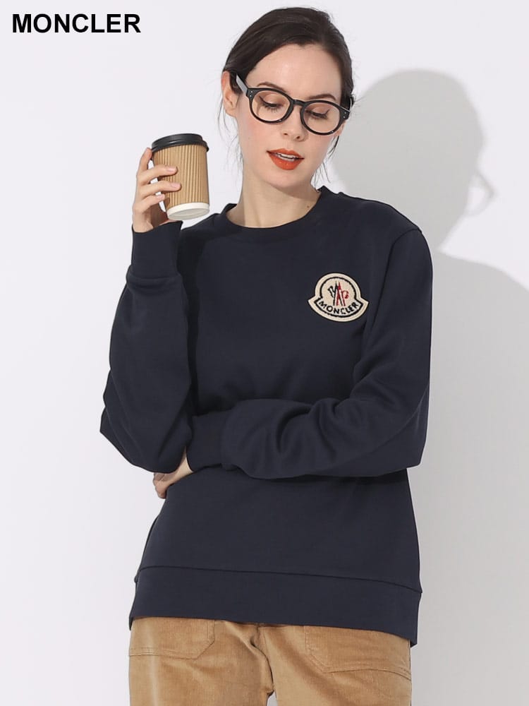 MONCLER (モンクレール) ビッグワッペン クルーネック 長袖 トレーナー MCL8G00027899TR ブランド レディース トップス