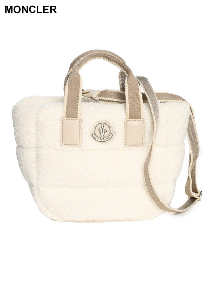 MONCLER (モンクレール) ワンポイント ボア キルティング トートバッグ 