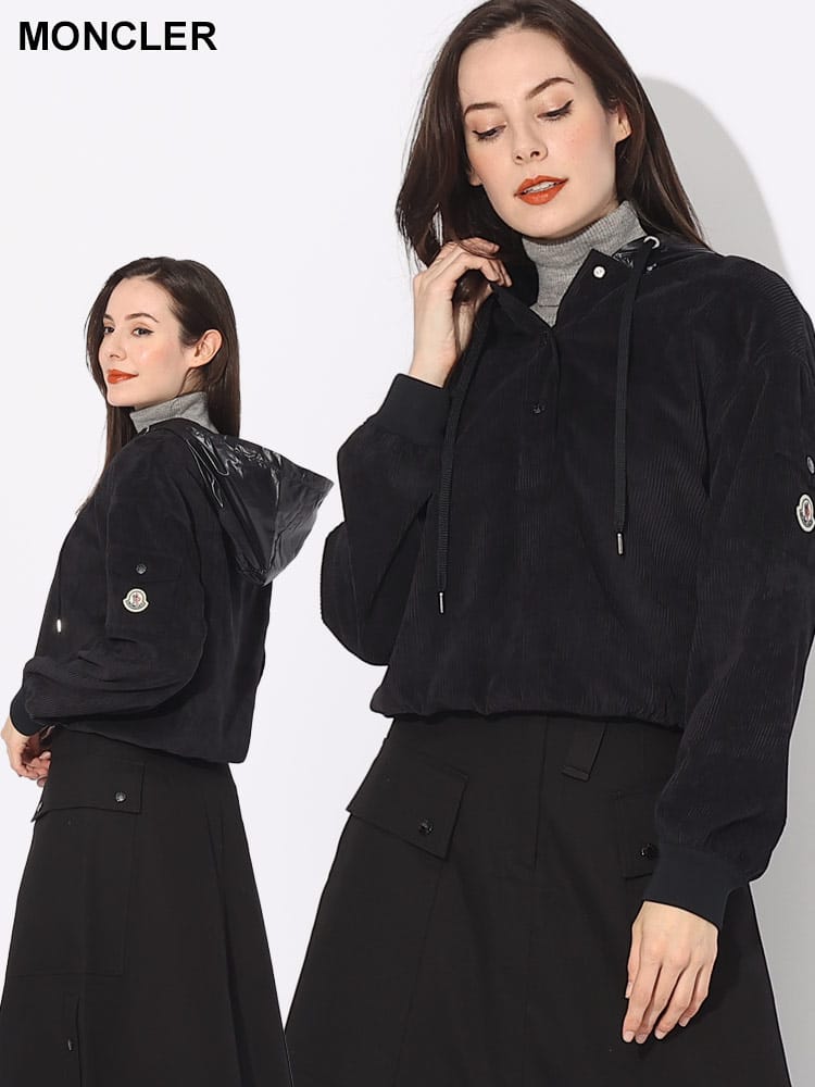 MONCLER (モンクレール) コーデュロイ ハーフボタン プルオーバー パーカー MCL2F000085964B ブランド レディース トップス