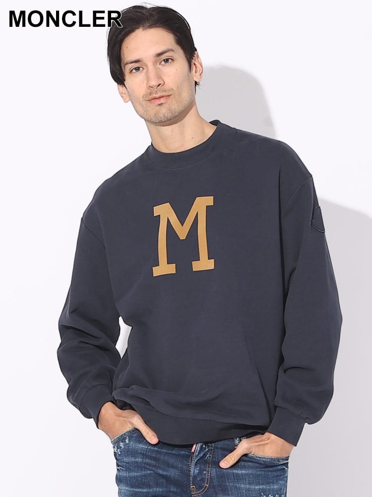 MONCLER (モンクレール) 裏起毛 フロントM クルーネック トレーナー MC8G0007089A9Y ブランド メンズ 男性 トップス