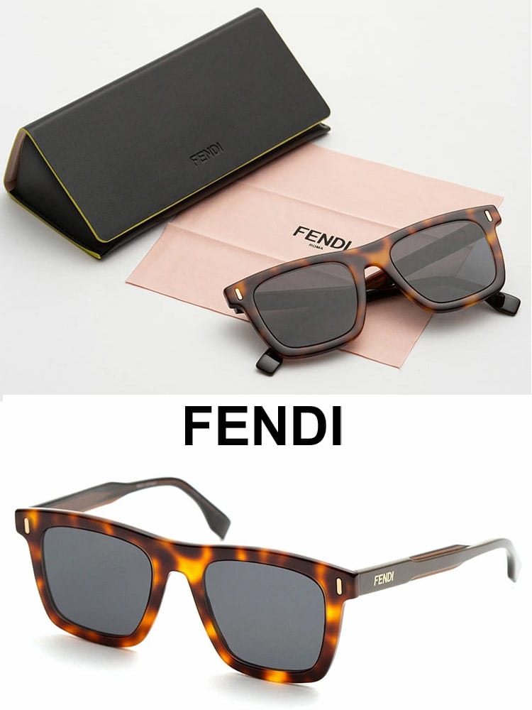 FENDI (フェンディ) ロゴ ウェリントン サングラス FDM00869N4IR