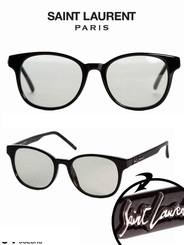 Saint Laurent (サンローラン) ロゴ グリーンレンズ サングラス SL399001GRN