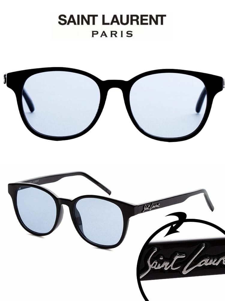 Saint Laurent (サンローラン) ロゴ ブルーレンズ サングラス 