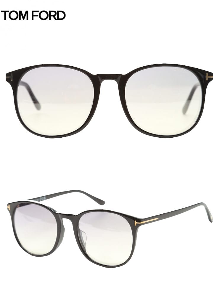 トムフォード メンズ サングラス  TOM FORD ブランド 眼鏡 Tライン ロゴ グレーミラー カラーグラス 眼鏡ケース付 レンズクロス 黒 クロ 黒縁 レディース ユニセックス TF0858F01C
