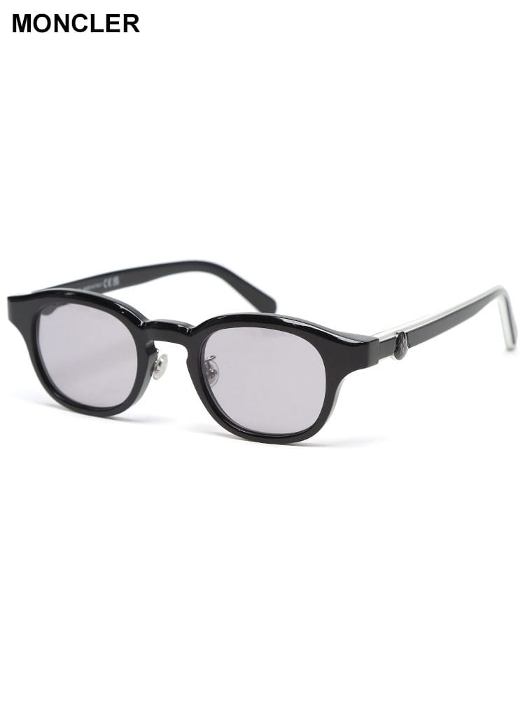 MONCLER (モンクレール) ブラック×ホワイトテンプル  ロゴ カラーレンズ サングラス