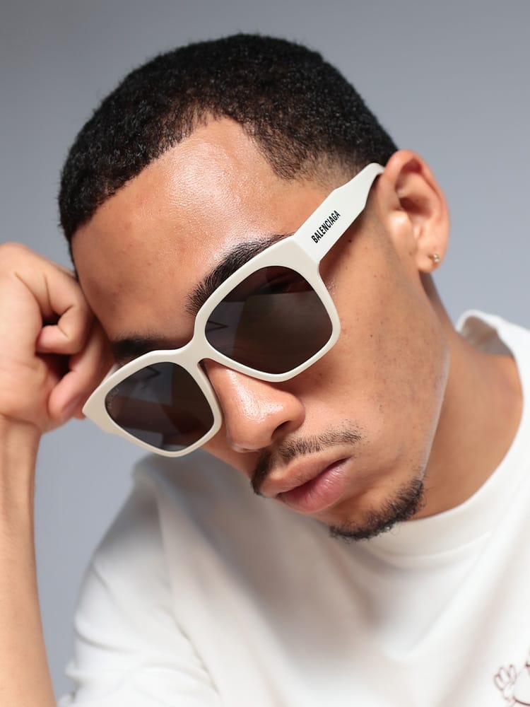 BALENCIAGA (バレンシアガ) ロゴ ウェリントン サングラス BC0215SA003 メンズ