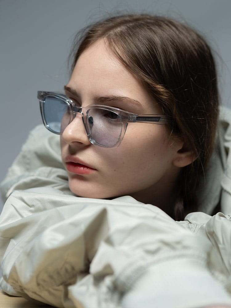 Yohji Yamamoto (ヨウジヤマモト) ウェリントン クリアフレーム サングラス メンズ