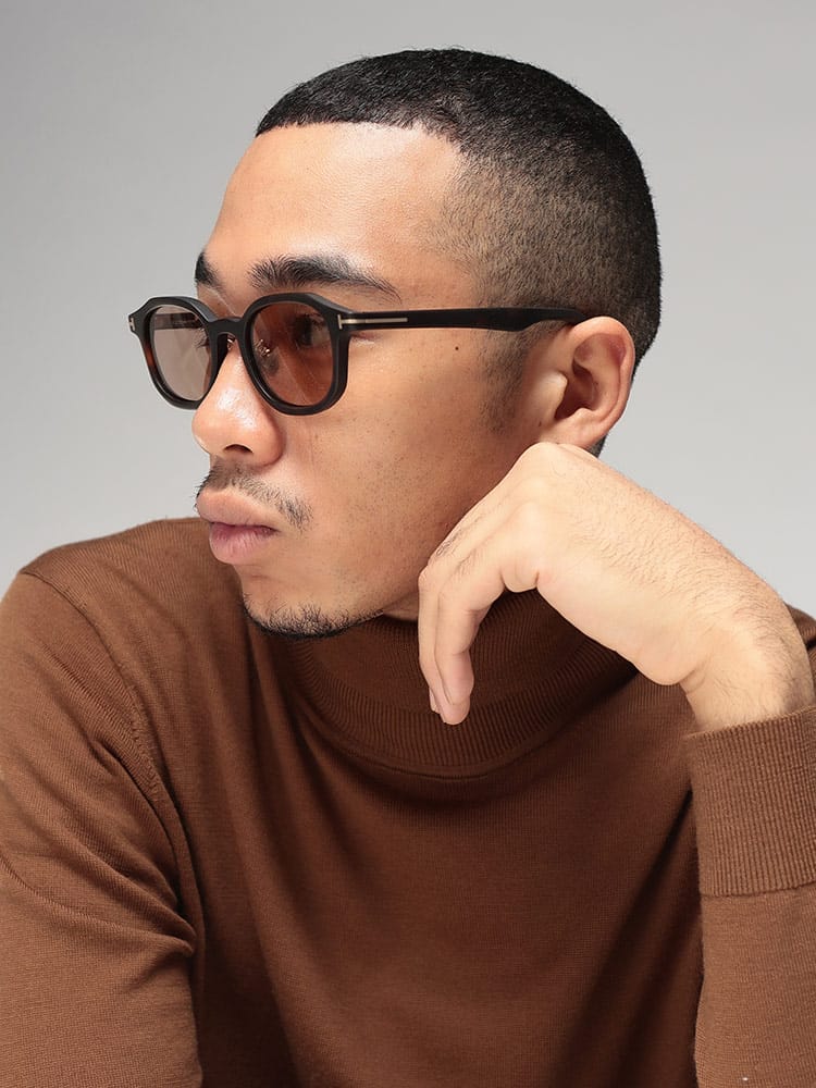 TOM FORD (トムフォード) ウェリントン サングラス ブラウンレンズ アイウェア 眼鏡 TF1149D56E メンズ