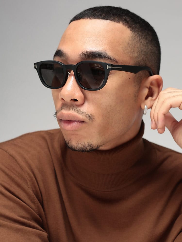 TOM FORD (トムフォード) ウェリントン サングラス ブラックレンズ アイウェア 眼鏡 TF1231D02A メンズ