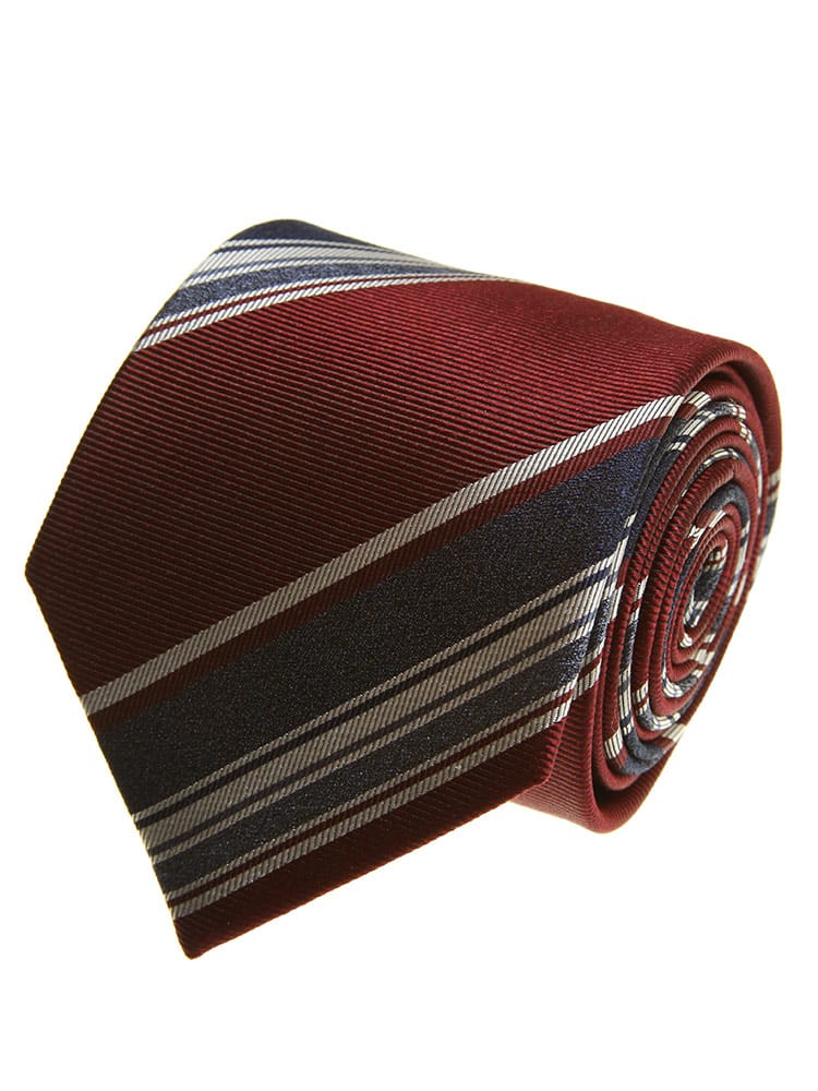 在庫処分 返品交換不可 SARTORIA DEL GROSSO (サルトリアデルグロッソ) シルク100％ ストライプ ネクタイ