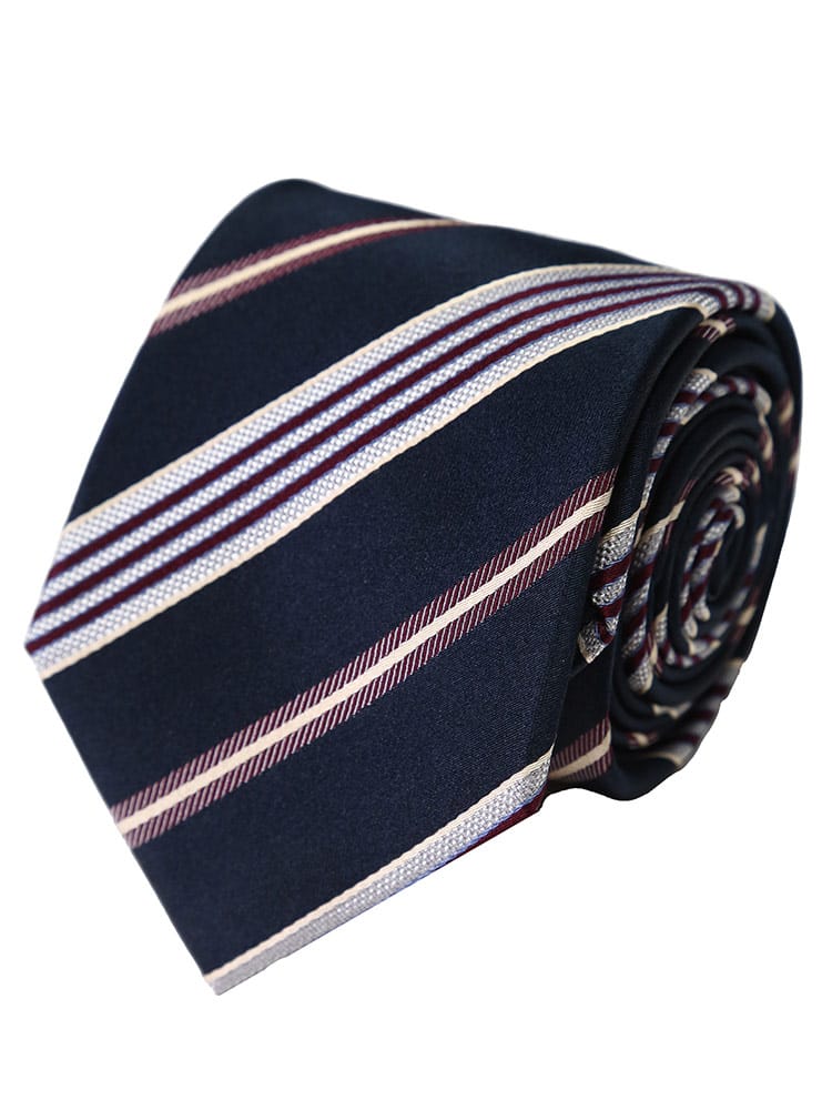 SARTORIA DEL GROSSO (サルトリアデルグロッソ) シルク100％ ストライプ ネクタイ