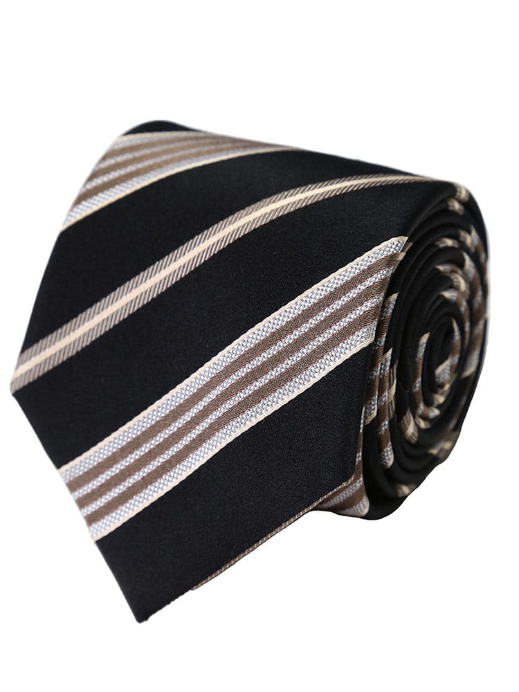 SARTORIA DEL GROSSO (サルトリアデルグロッソ) シルク100％ ストライプ ネクタイ