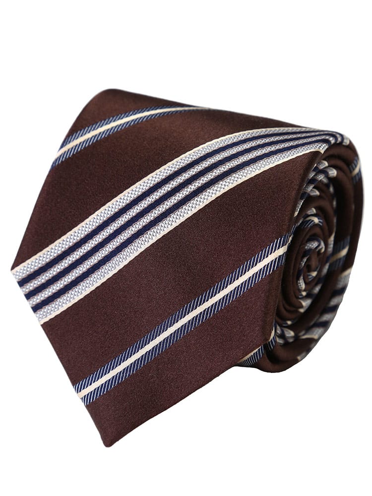SARTORIA DEL GROSSO (サルトリアデルグロッソ) シルク100％ ストライプ ネクタイ