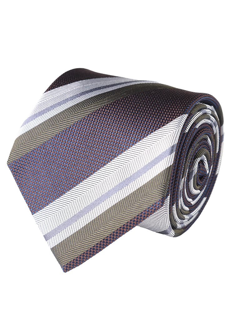 DESIGN in ITALY シルク100％ ストライプ ネクタイ B＆T CLUB ビーアンドティークラブ 大きいサイズ メンズ