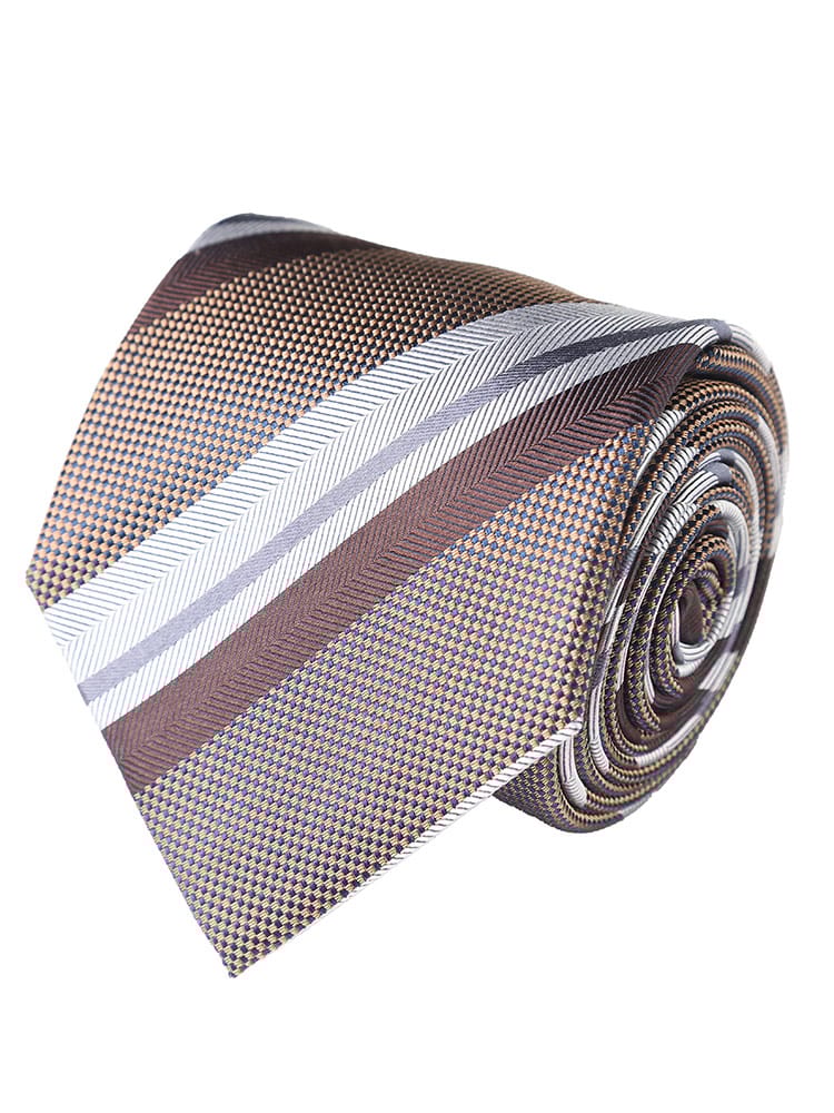 DESIGN in ITALY シルク100％ ストライプ ネクタイ B＆T CLUB ビーアンドティークラブ 大きいサイズ メンズ