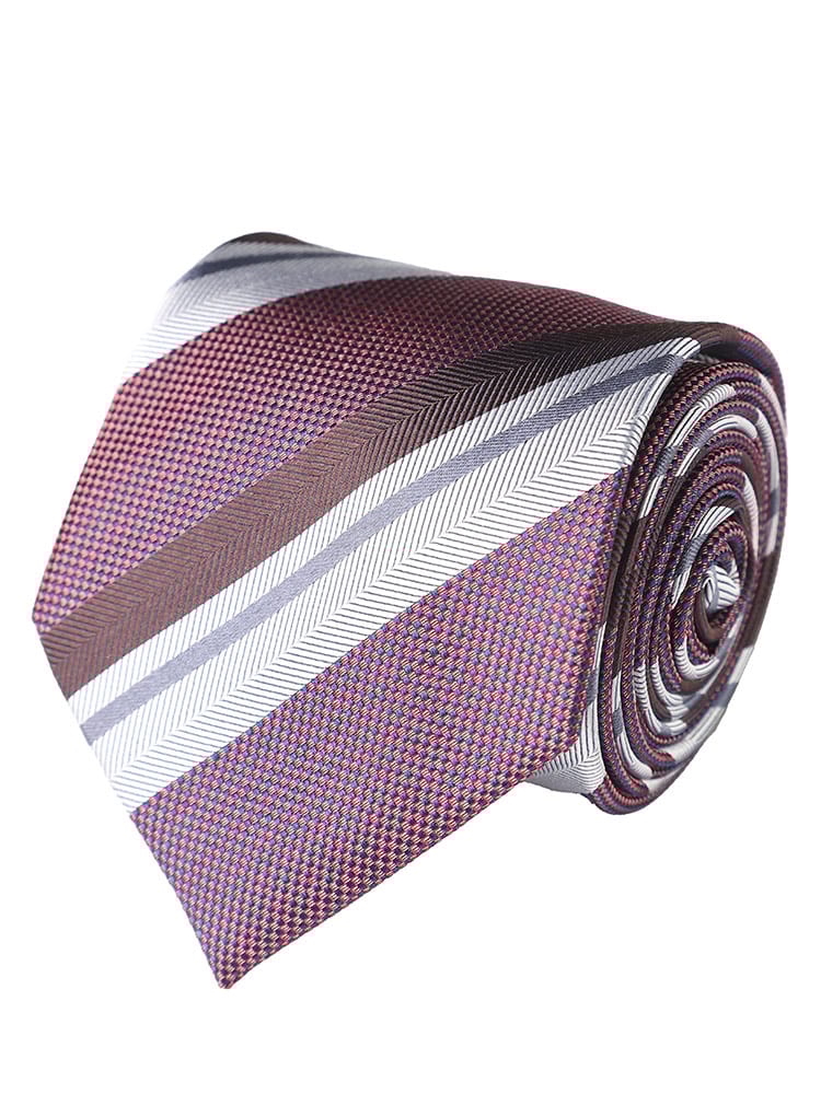 DESIGN in ITALY シルク100％ ストライプ ネクタイ B＆T CLUB ビーアンドティークラブ 大きいサイズ メンズ