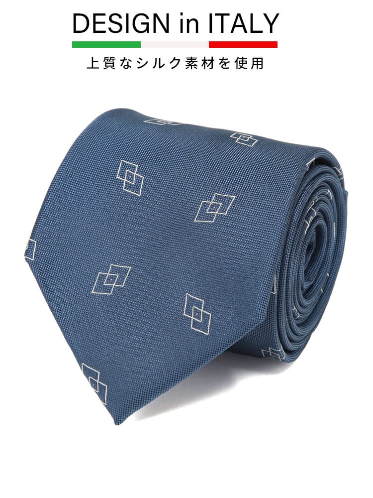 ネクタイ DESIGN in ITALY シルク混 グラフィック柄 ストライプ柄 大きいサイズ メンズ ビジネス 紳士