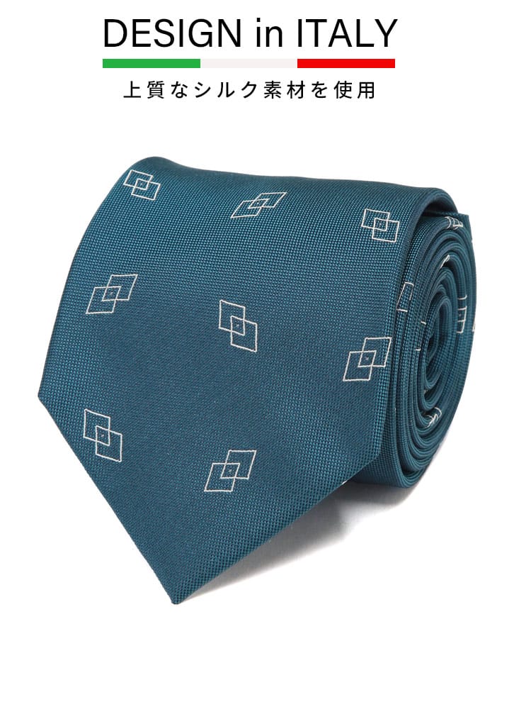 ネクタイ DESIGN in ITALY シルク混 グラフィック柄 ストライプ柄 大きいサイズ メンズ ビジネス 紳士