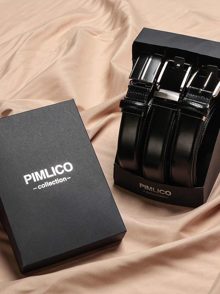 ビジネスベルト 3本セット WEB限定 牛革 スムース 3本組 ロングベルト