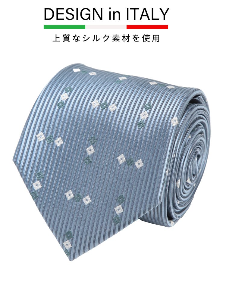 ワイシャツネクタイ3点同時購入で1100円引き対象商品 ネクタイ メンズ 大きいサイズ DESIGN in ITALY シルク混 小紋柄 タイ