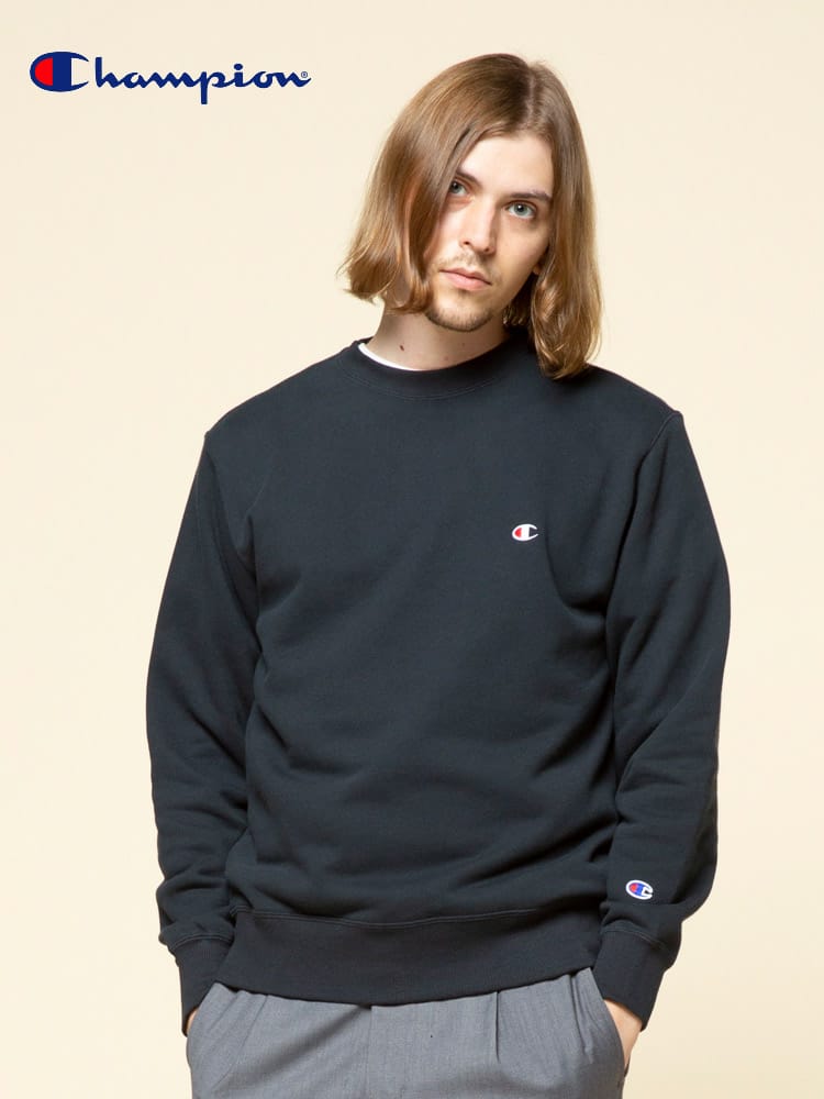 Champion (チャンピオン) 裏毛 ワンポイント クルーネック スウェット トレーナー