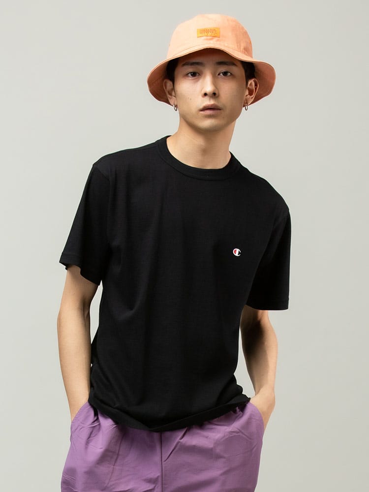Champion (チャンピオン) ワンポイント クルーネック 半袖 Tシャツ