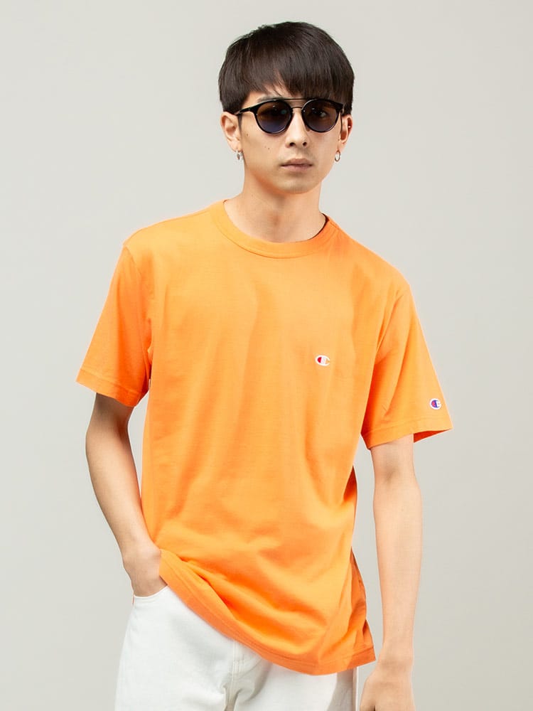 Champion (チャンピオン) ワンポイント クルーネック 半袖 Tシャツ