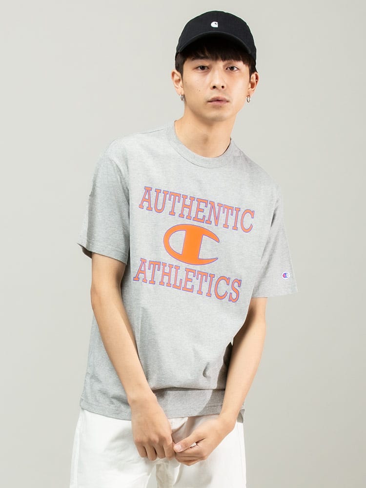 Champion (チャンピオン) フロントロゴ クルーネック 半袖 Tシャツ