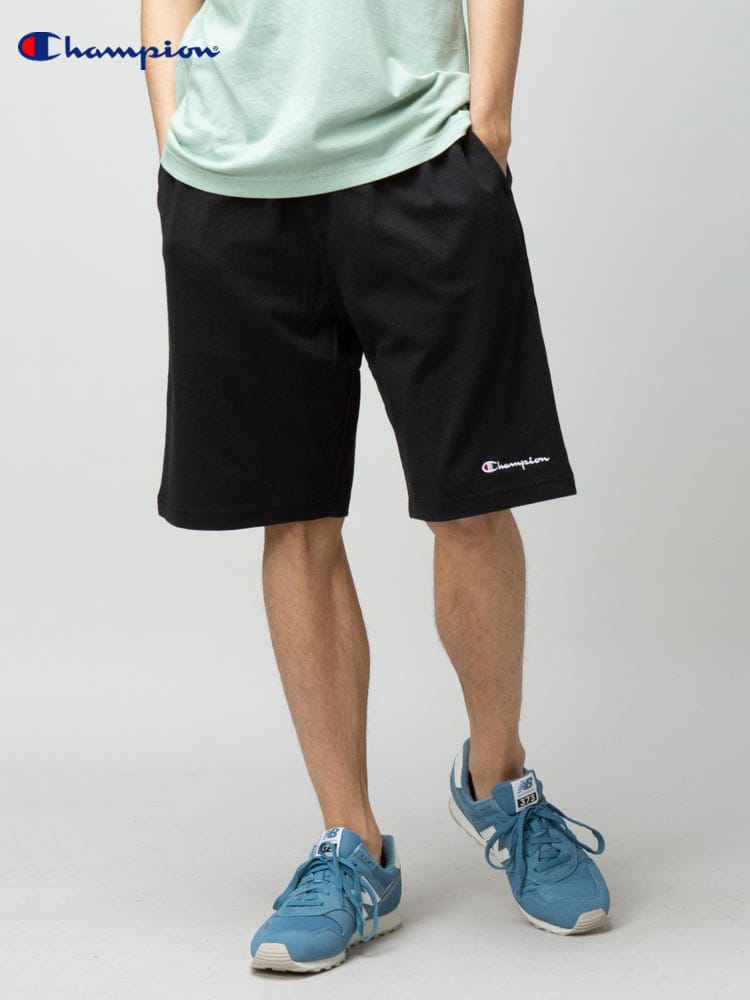 Champion (チャンピオン) 綿100％ 裾ロゴ刺繍 ショートパンツ