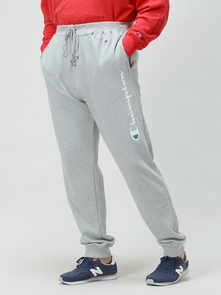 大きいサイズ メンズ Champion (チャンピオン) USAコットン サイドロゴ スウェットパンツ