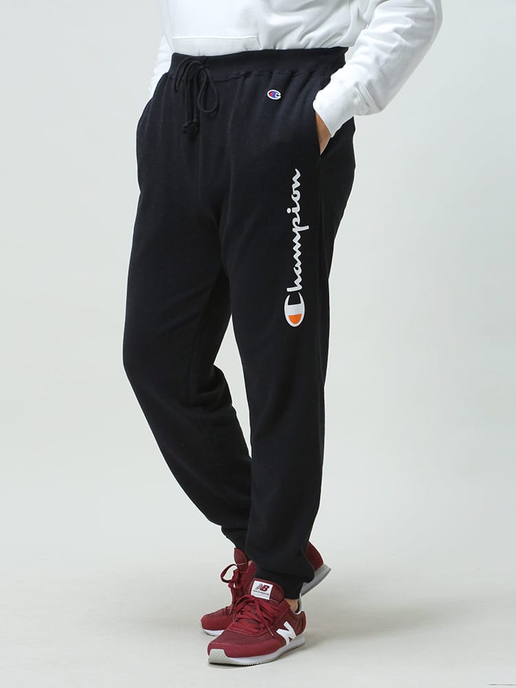 大きいサイズ メンズ Champion (チャンピオン) USAコットン サイドロゴ スウェットパンツ