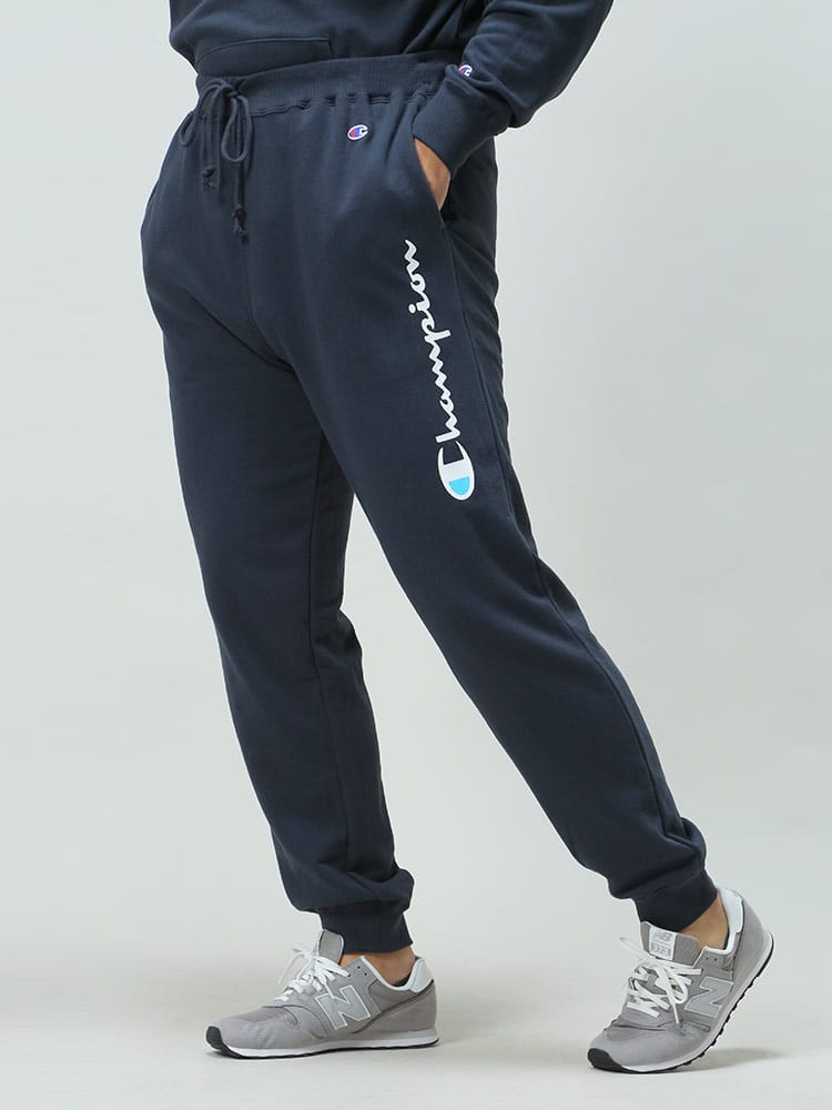 大きいサイズ メンズ Champion (チャンピオン) USAコットン サイドロゴ スウェットパンツ
