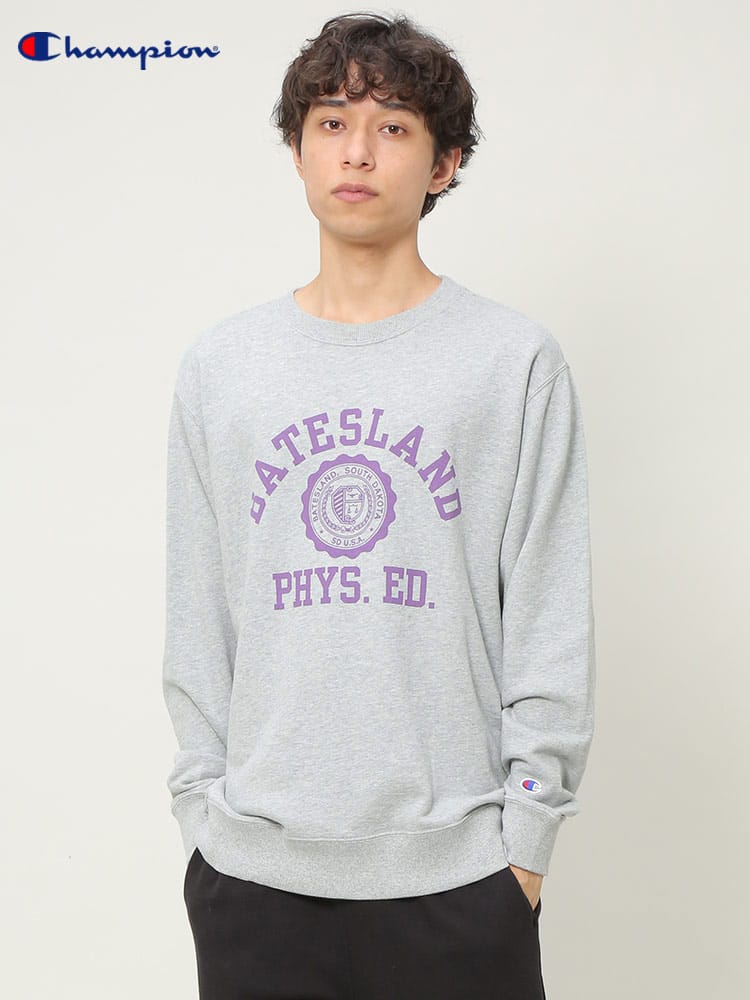 Champion (チャンピオン) フロントプリント クルーネック トレーナー