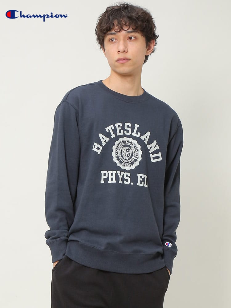 Champion (チャンピオン) フロントプリント クルーネック トレーナー