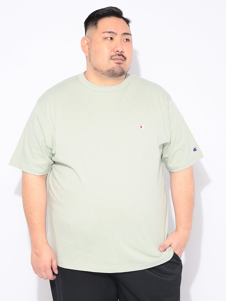 大きいサイズ メンズ Champion (チャンピオン) ワンポイント クルーネック 半袖 Tシャツ ONE POINT T-SHIRT