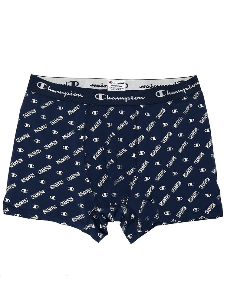 大きいサイズ メンズ Champion チャンピオン ストレッチ 抗菌防臭 ロゴ総柄 前閉じ ボクサーパンツ 3L 4L