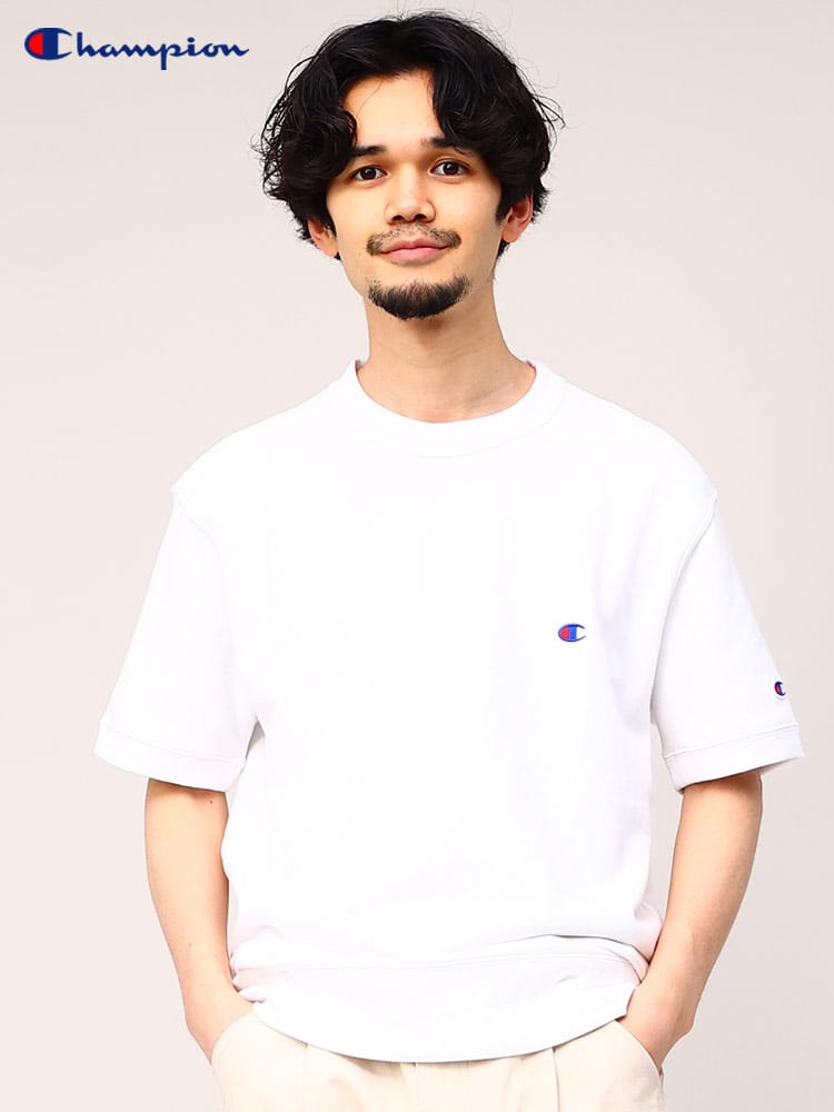 Champion (チャンピオン) ワンポイント クルーネック 半袖 スウェット ユニセックス 定番 スウェットTシャツ