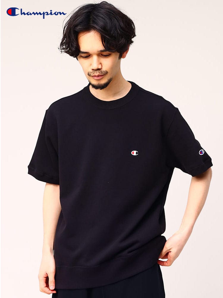 Champion (チャンピオン) ワンポイント クルーネック 半袖 スウェット ユニセックス 定番 スウェットTシャツ